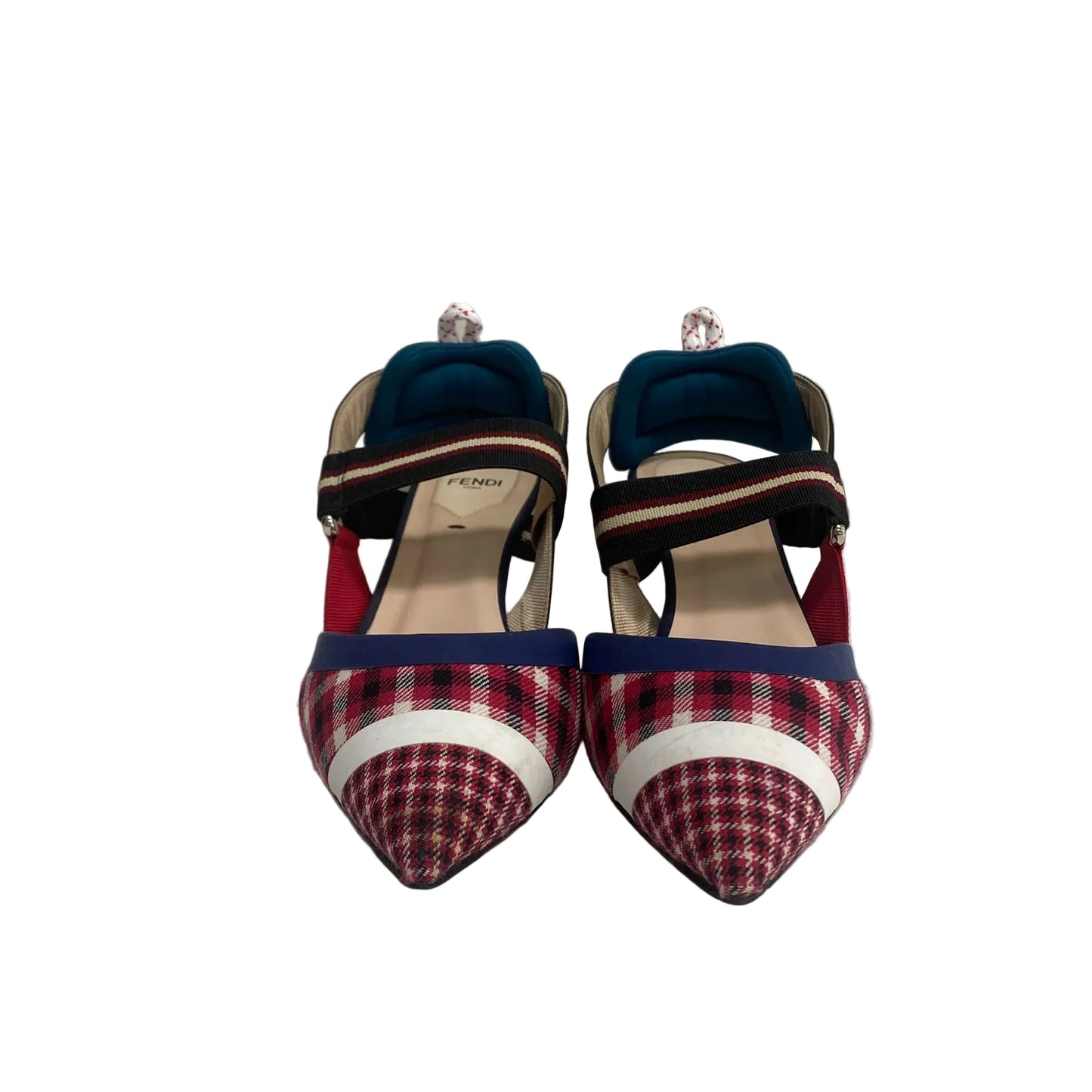 Sapato Slingback Fendi Xadrez Tam 34 Br