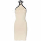 Vestido Courreges Bege e Preto Tam P BR