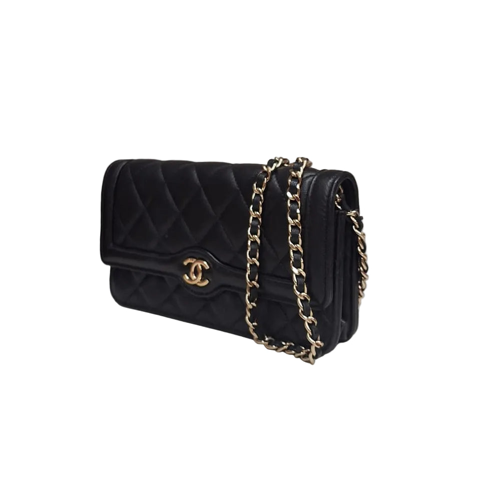 Bolsa Chanel Wallet On Chain Preta