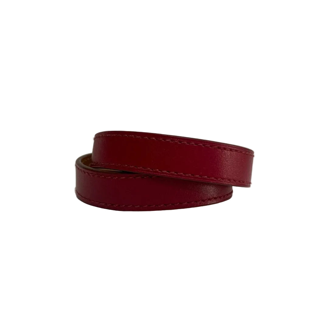 Pulseira Hermes Kelly Couro Vermelha