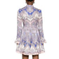 Vestido Zimmermann Maxine Long Sleeve Mini Dress  Roxo Tam 34 BR