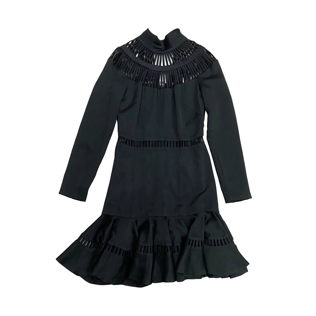 Vestido Reinaldo Lourenço Preto Com Tiras Tam 38 BR