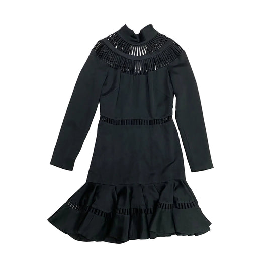 Vestido Reinaldo Lourenço Preto Com Tiras Tam 38 BR