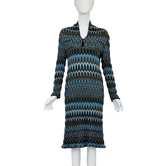 Vestido Missoni Azul Tam 46 Br