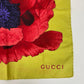 Lenço Gucci Flor Vermelha Fundo Verde