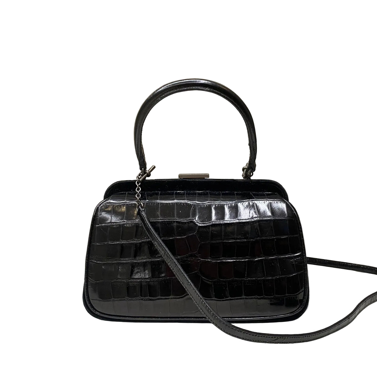Bolsa Prada Vintage Crocodile Bag Preta