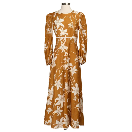 Vestido Zimmermann Estampa Laranja Tam 42 Br