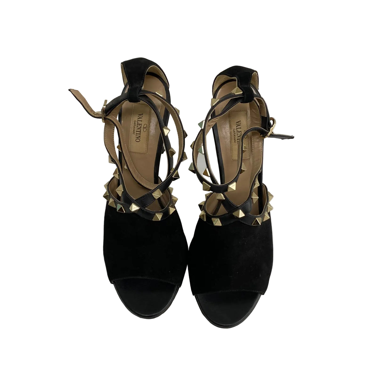 Sandália Valentino Garavani Rockstud Open Toe Preta Tam 36,5 BR