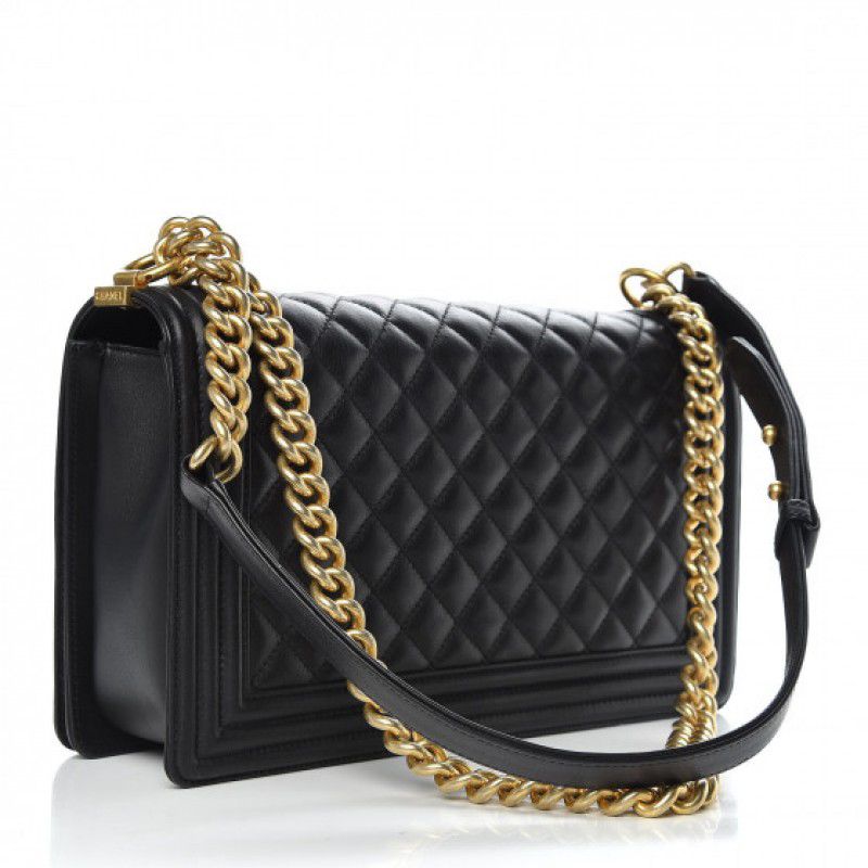 Bolsa Chanel Boy Couro Preta