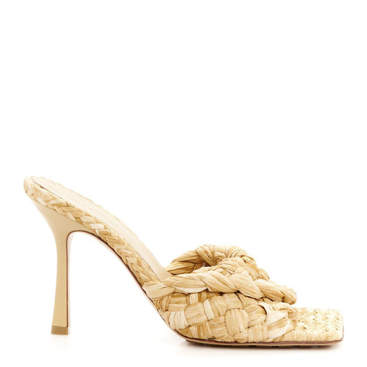 Mule Bottega Veneta Rafia Bege Tam 34,5 BR