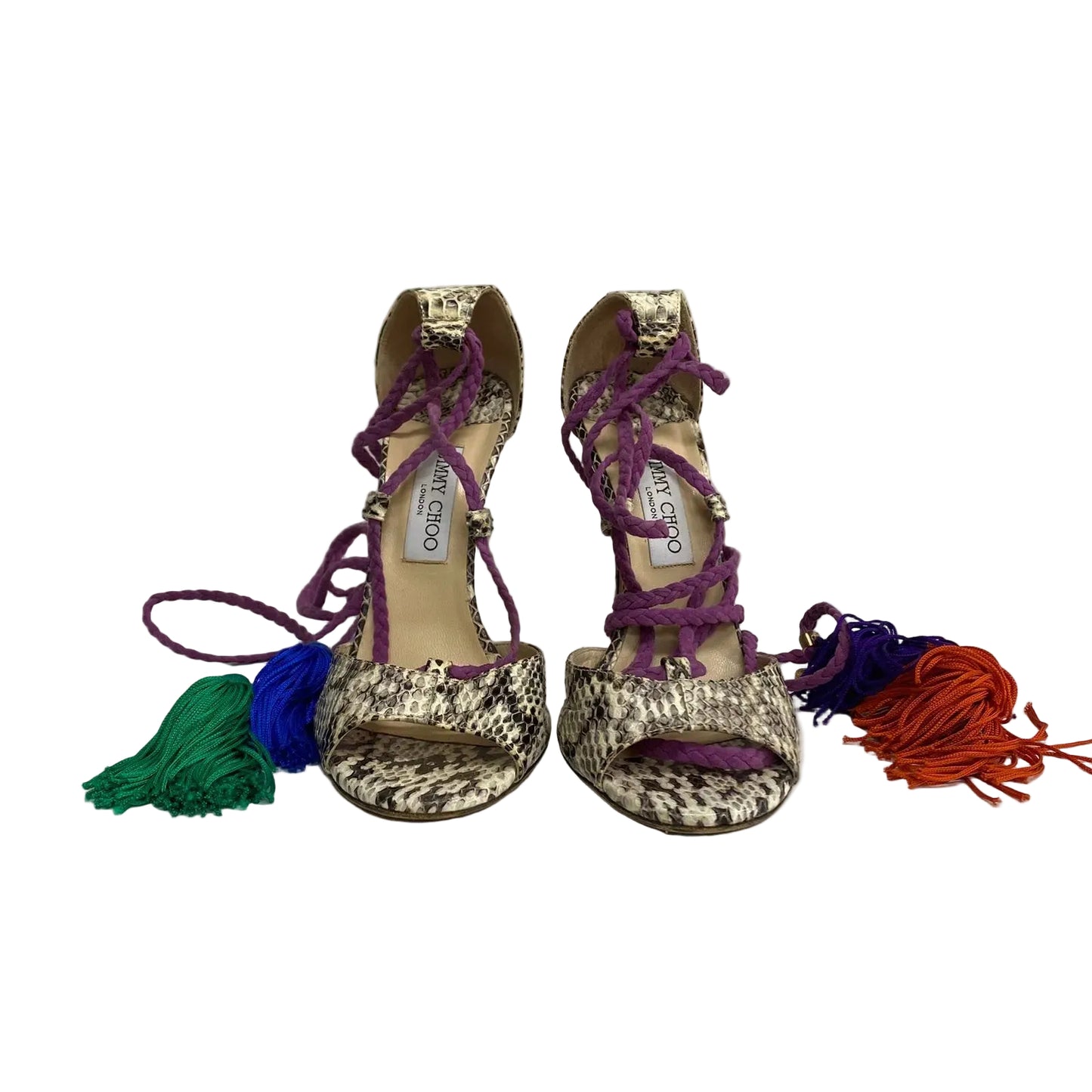 Sandalia Jimmy Choo Couro Python Tam 37 Br