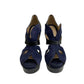 Sandalia Fendi Azul e Preto Tam 38 Br