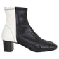 Bota Chanel Preta e Branca Tam 38,5 BR