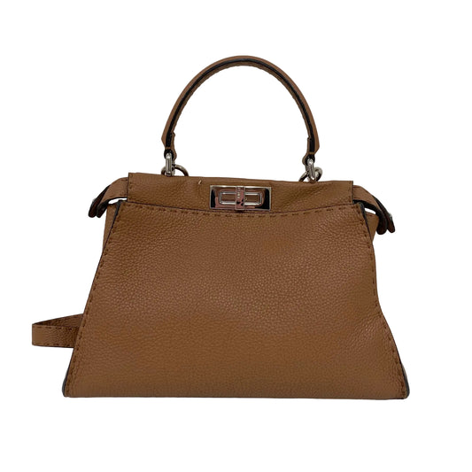 Bolsa Fendi Peekaboo Caramelo Ferragem Prata