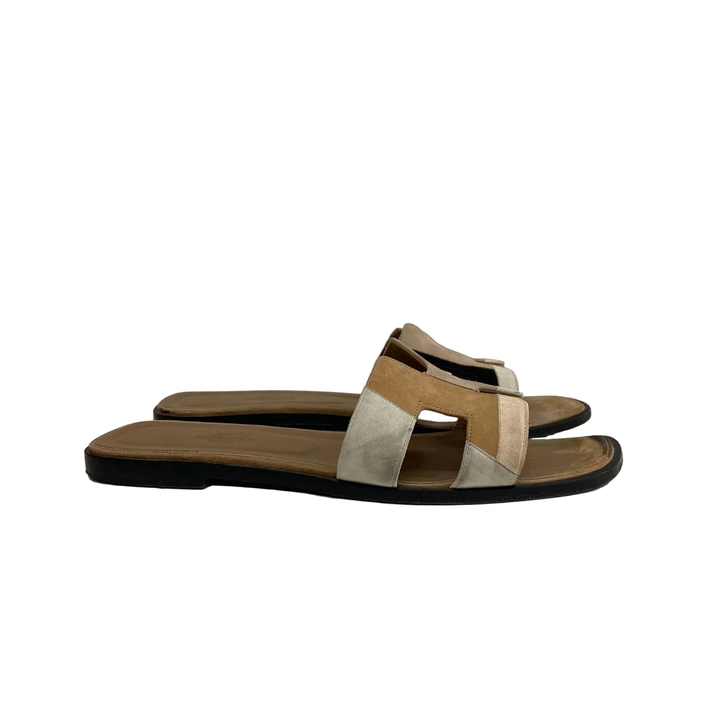 Rasteirinha Hermes Oran Tons de Bege Tam 37 BR