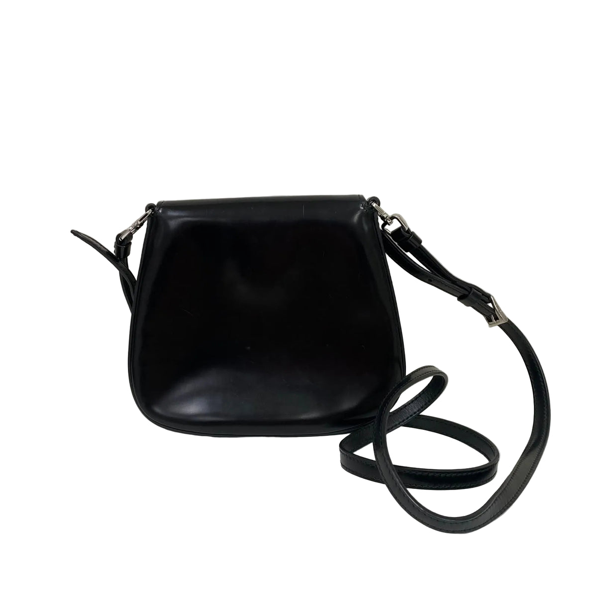 Bolsa Prada Cleo Preta Ferragem Prata