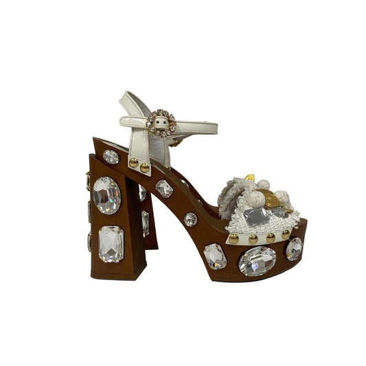 Sandalia Dolce&Gabbana Salto Madeira Tam 37,5 Br