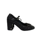 Sapato Chanel Preta Com Glitter Tam 37,5 BR