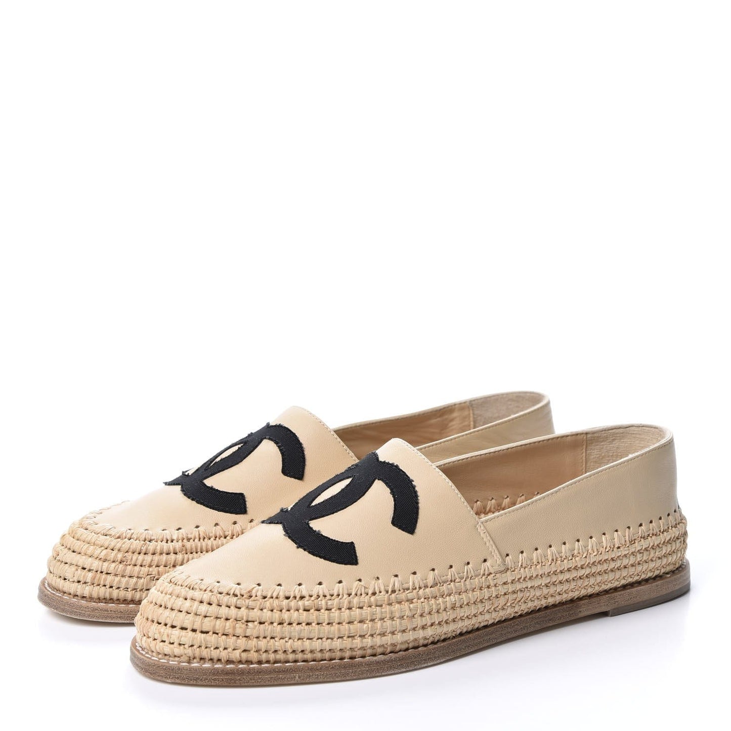 Alpargata Chanel Bege Com Raffia Tam 35 Br