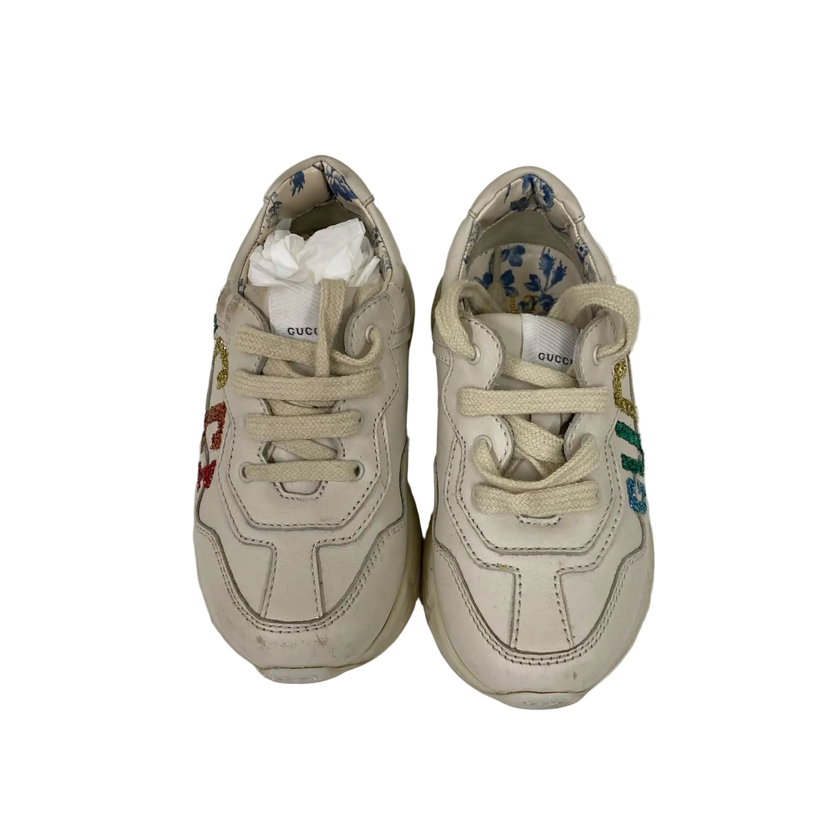 Tênis Gucci Rhyton Glitter Logo Infantil Tam 23 Br