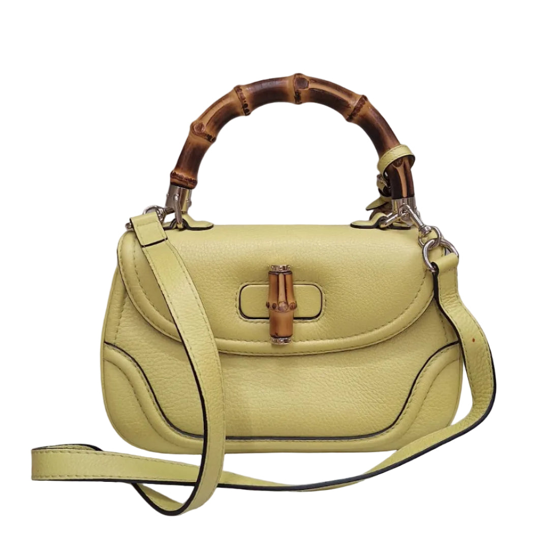 ⁠Bolsa Gucci Bamboo Amarela Média