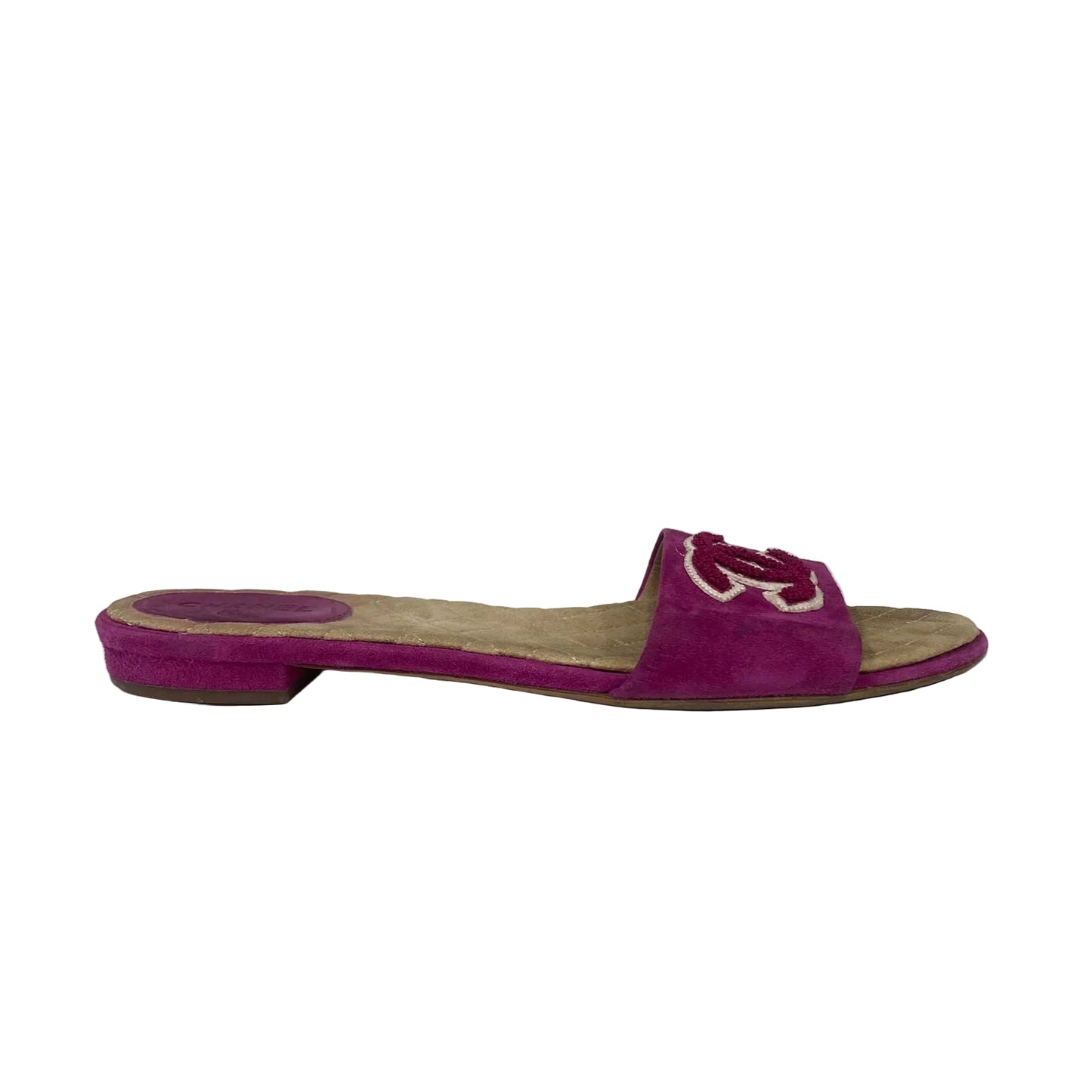 Rasteira Chanel Suede Rosa Tam 36,5 BR