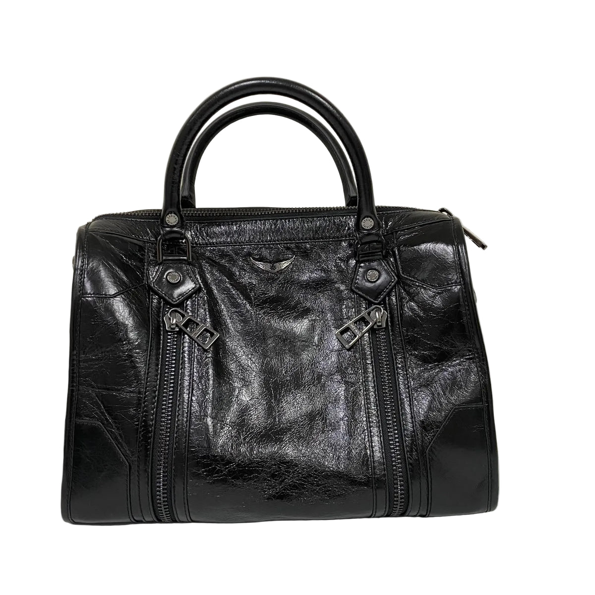 Bolsa Zadig&Voltaire Sunny Medium Vintage Patent Bag Preta
