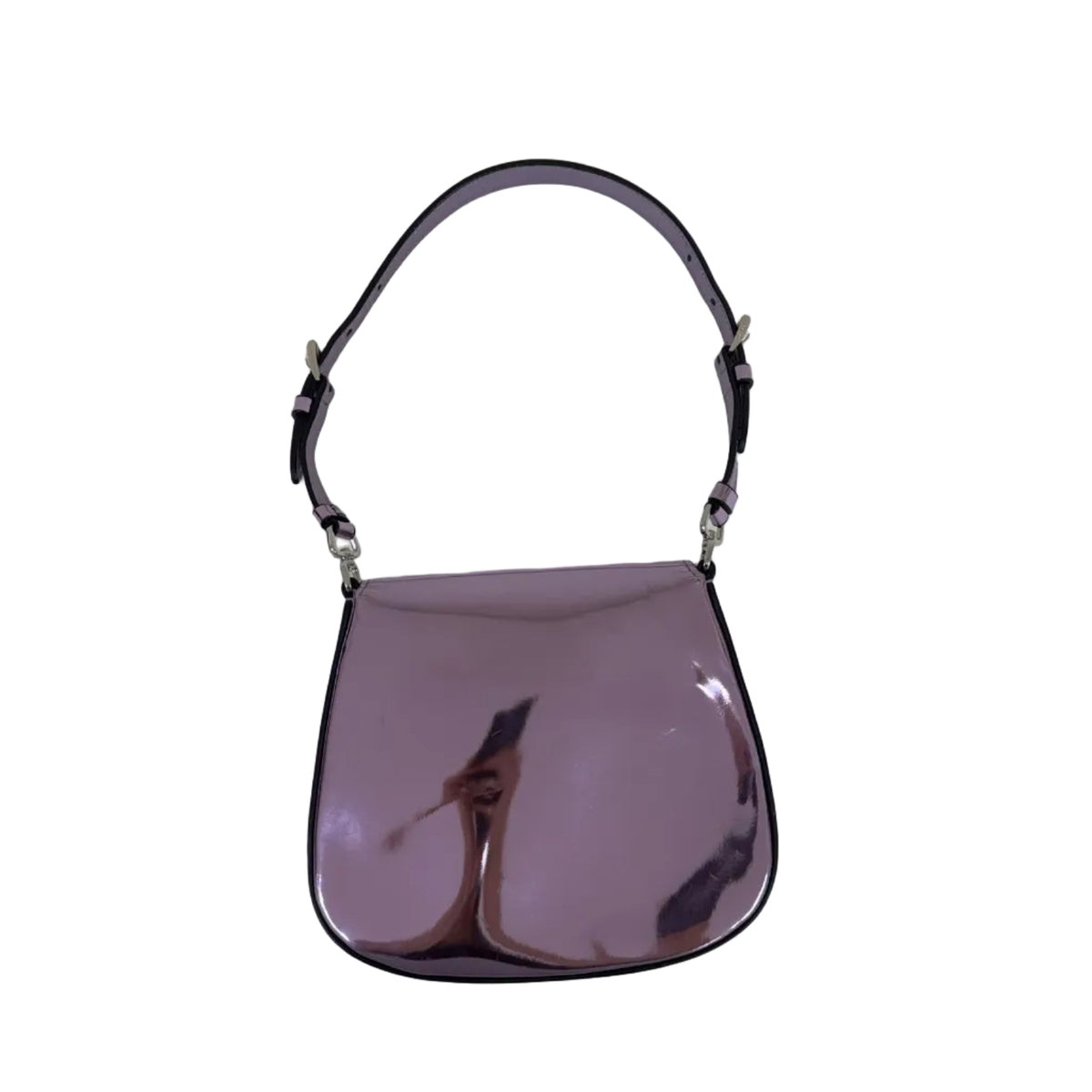 Bolsa Prada Cleo Mini Flap Bag em Couro Roxa