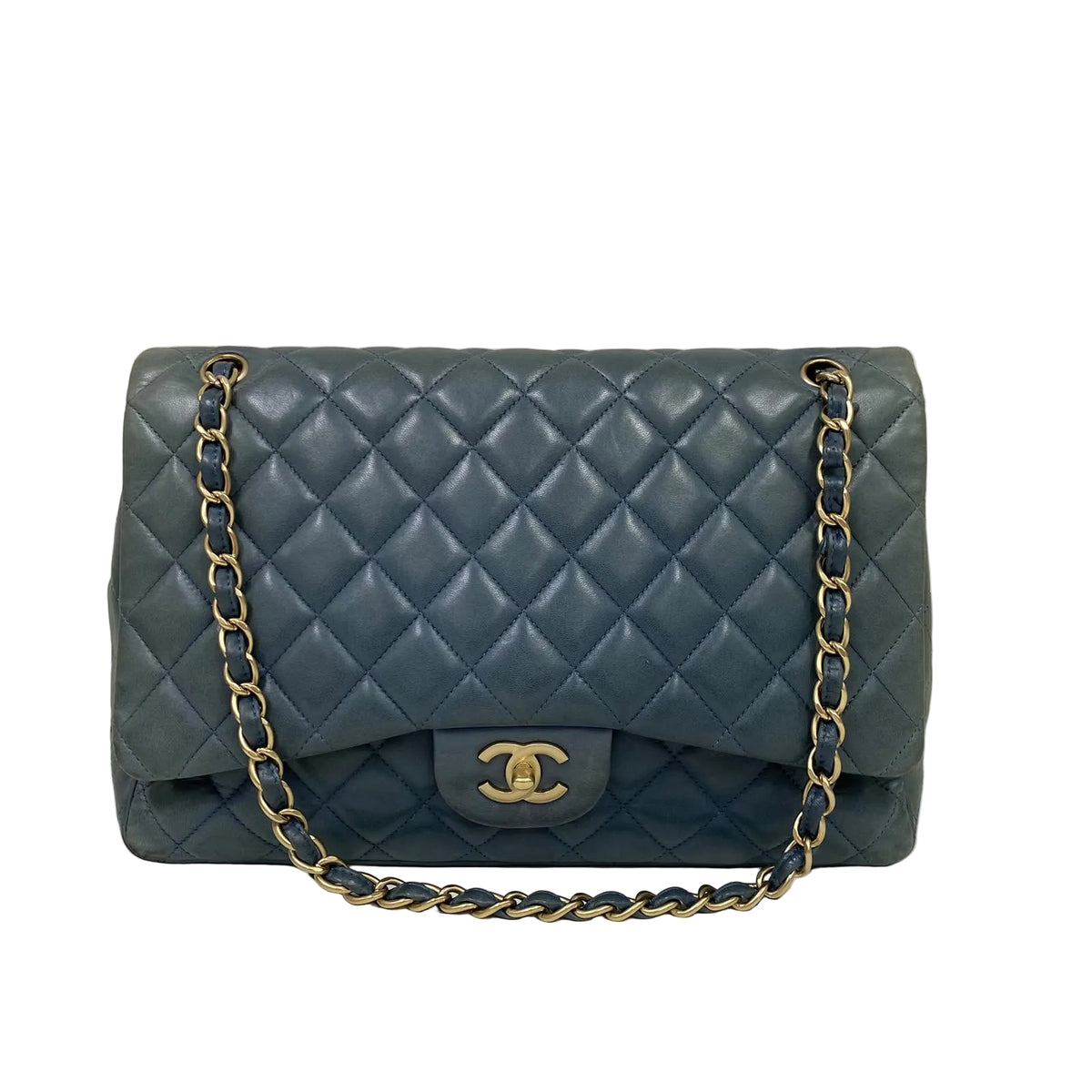 Bolsa Chanel Classic Flap Maxi Azul