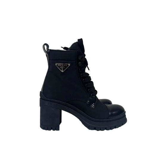 Bota Prada Nylon e Couro Preta Tam 36,5 Br