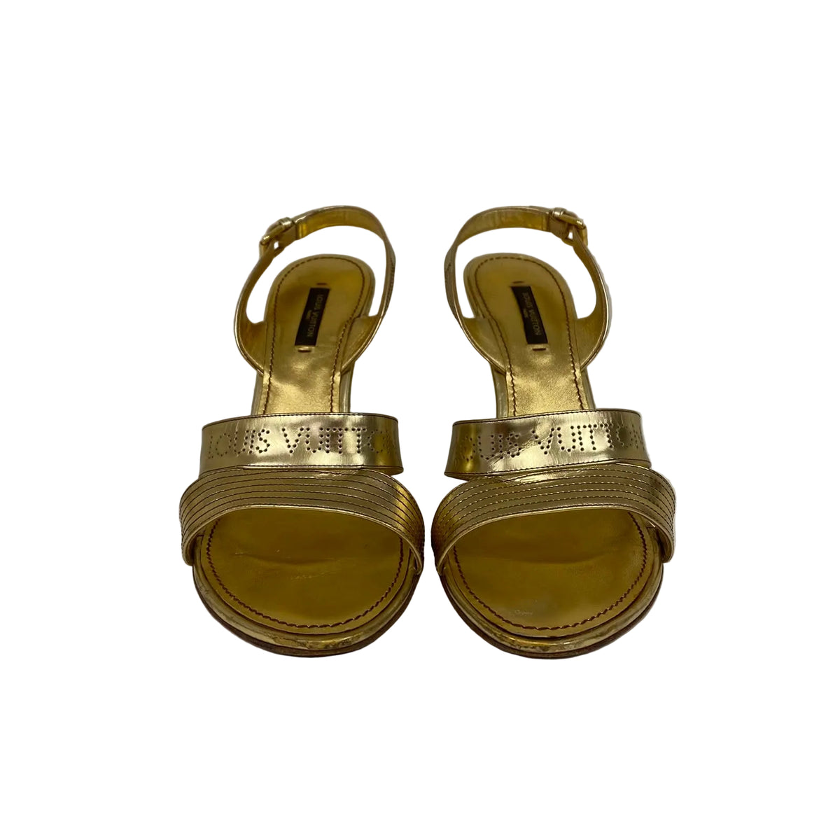 Sandália Louis Vuitton Dourada Tam 37 BR