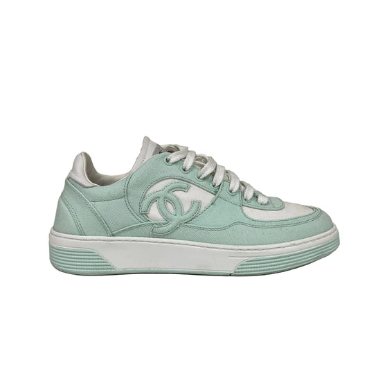 Tênis Chanel 24C Cruise Branco e Verde Tam 36,5 BR