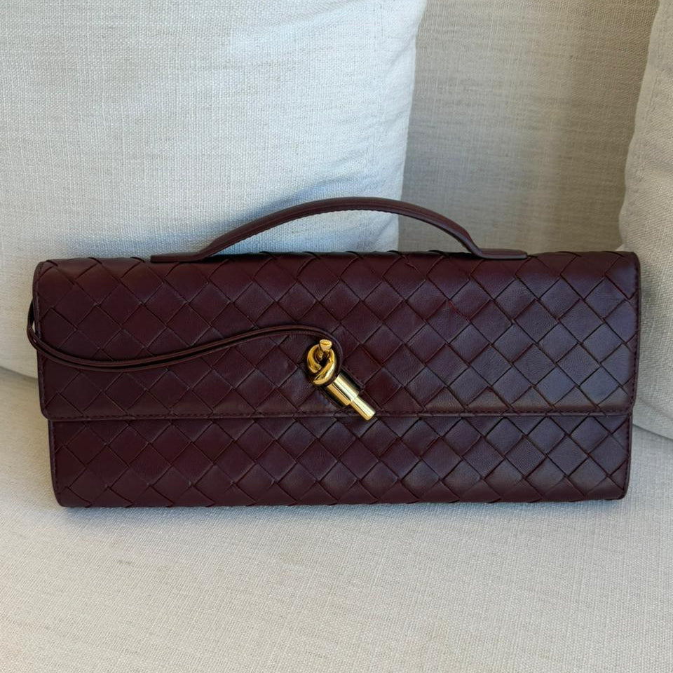 Clutch Bottega Veneta Andiamo Vinho
