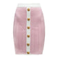 Saia Balmain Rosa e Branco Tam 42 Br