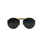 Óculos Fendi Preto Redondo Detalhe Amarelo