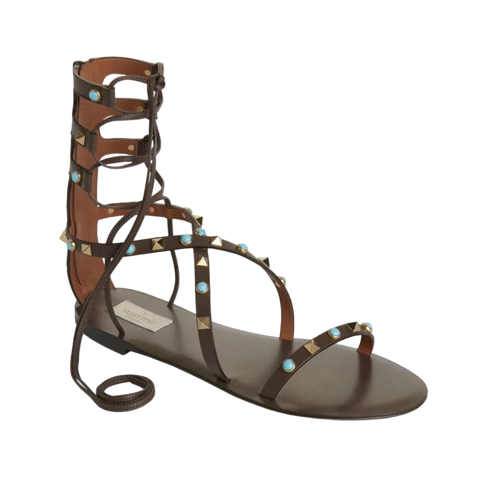 Rasteira Valentino Gladiadora Com Studs Vinho Tam 35 BR