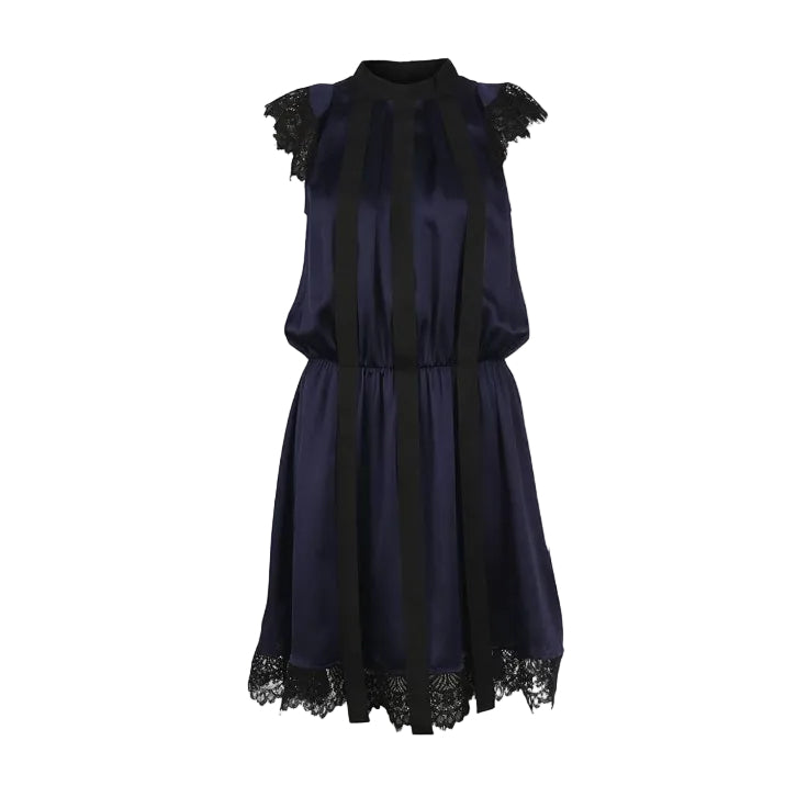 Vestido Just Cavalli Azul Rendado Tam 36 Br