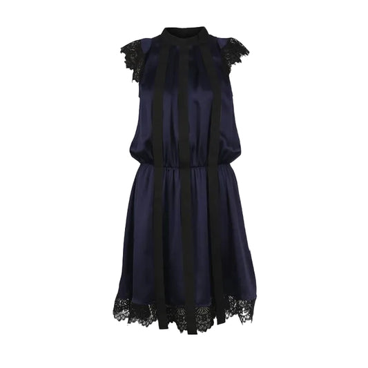 Vestido Just Cavalli Azul Rendado Tam 36 Br
