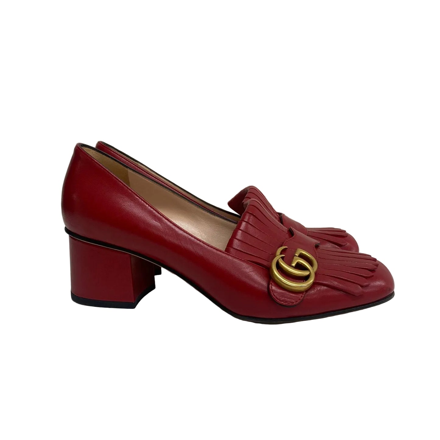 Sapato Gucci Vermelho Franjas Tam 37 Br