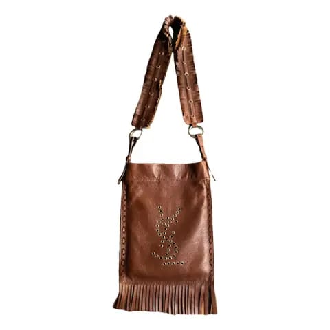 Bolsa Saint Laurent Caramelo Com Franjas