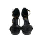 Sandalia Saint Laurent Preta E Dourada Tam 36 Br