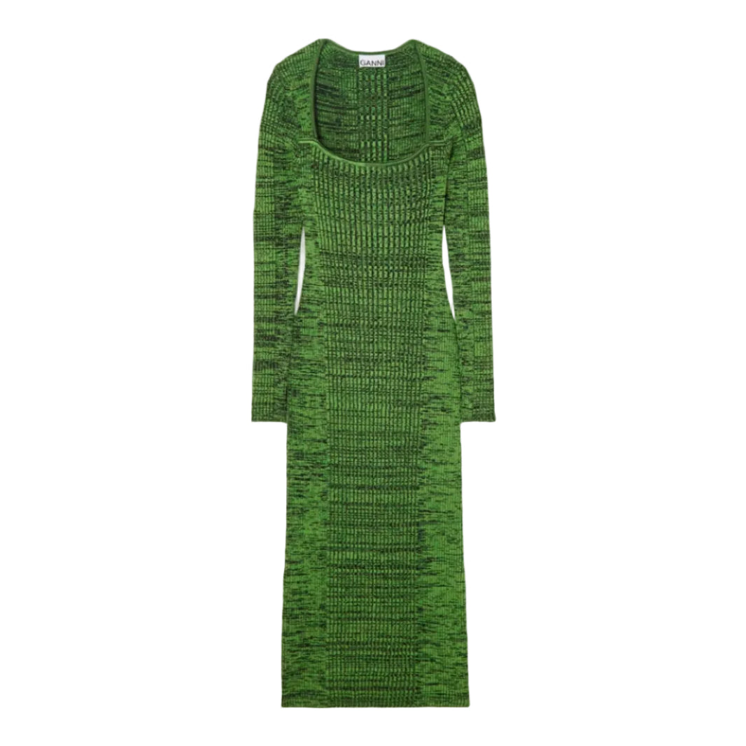 Vestido Ganni Verde e Preto Tam M BR
