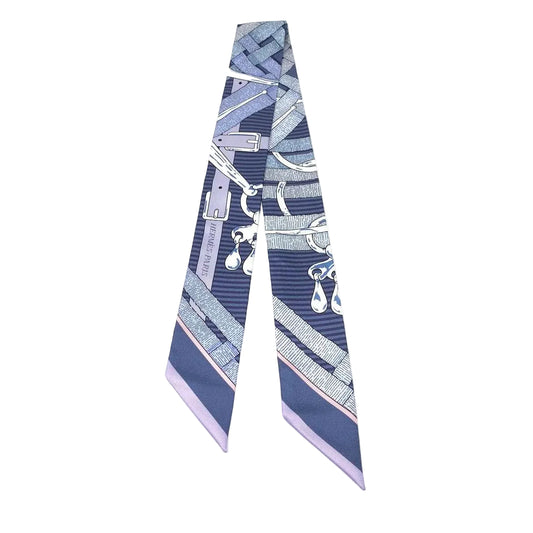 Twilly Hermès Estampa Azul