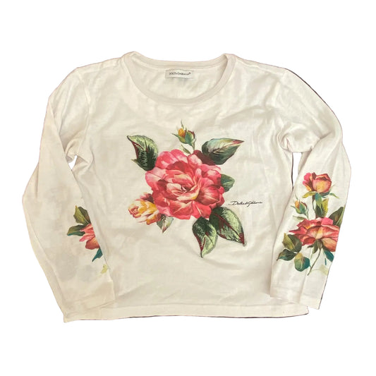 Blusa Dolce&Gabbana Branca Flora Tam 4 Anos Br