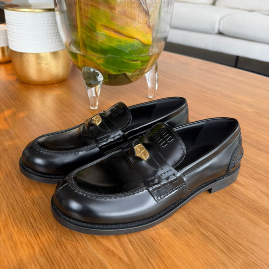 Mocassim Miu Miu Preto Tam 37 Br