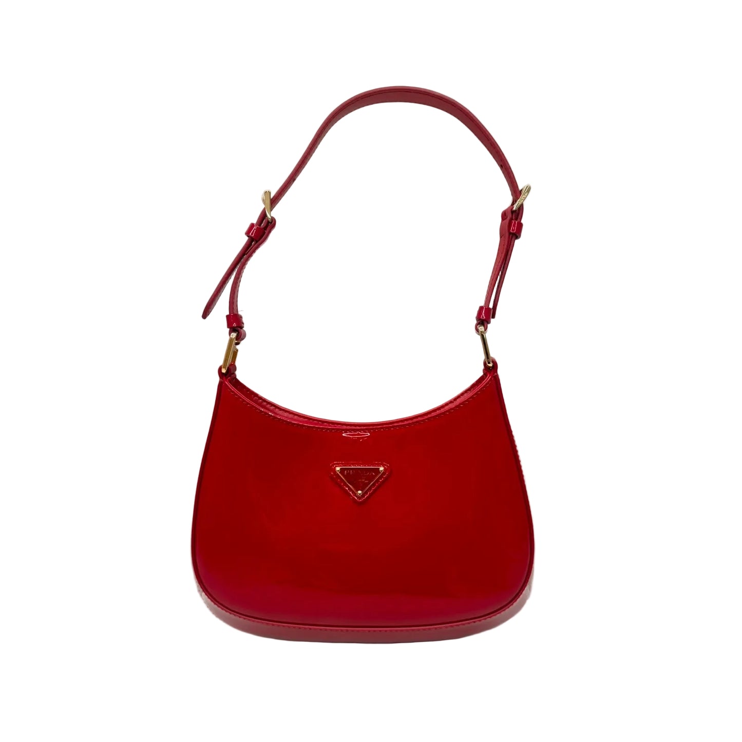 Bolsa Prada Cleo Couro Envernizado Vermelho