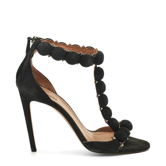 Sandalia Alaia Couro e Suede Preto Tam 36 BR