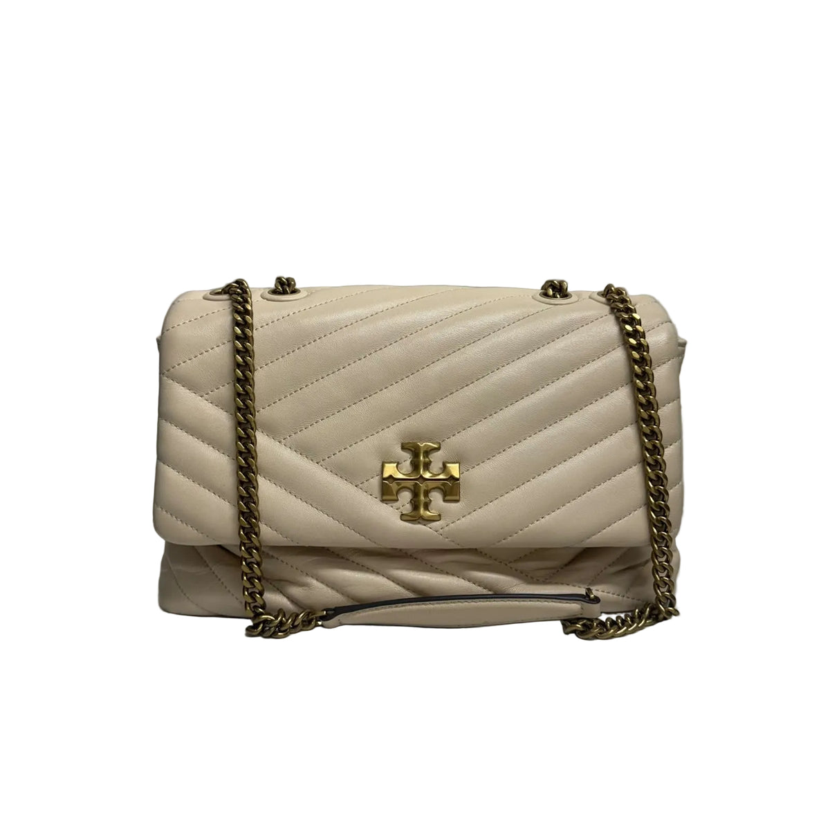 Bolsa Tory Burch Kira Chevron Convertible Shoulder Bag Creme