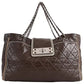 Bolsa Chanel East West Accordion Tote Marrom Grande