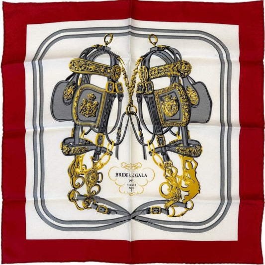 Lenço Hermès Vermelho e Branco